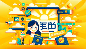 DALL·E 2024-01-05 11.51.05 - A bright, positive, and cheerful blog cover for an article titled J-1 象免一文全解, designed in a 16_9 aspect ratio. The color scheme is vibrant with warm