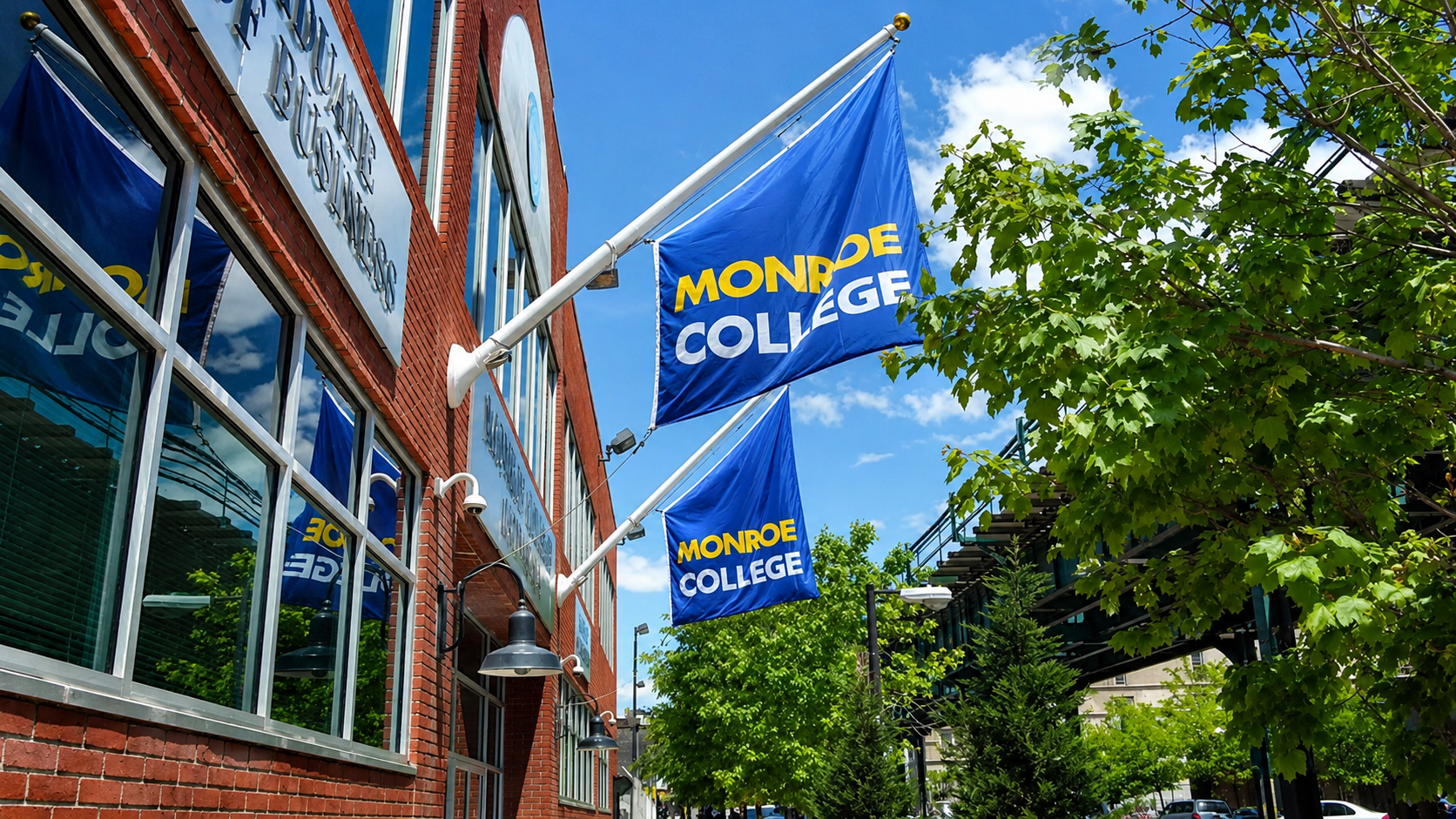 Monroe University Campus Flags