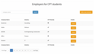 CPT 雇主列表系统截图